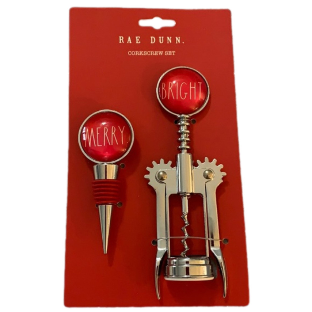 𝅺rae Dunn Red Holiday Corkscrew Set - NWT